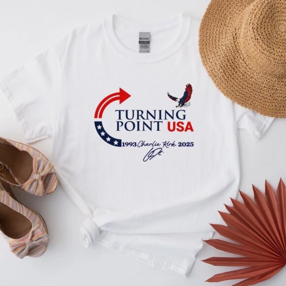 Freedom Charlie Kirk Turning Point USA Tee Shirt Gildan - Picture 1 of 3